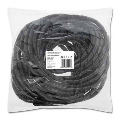 Qoltec Organizer do kabli 10mm | 10m | Czarny Qoltec Organizer do kabli 10mm | 10m | Czarny