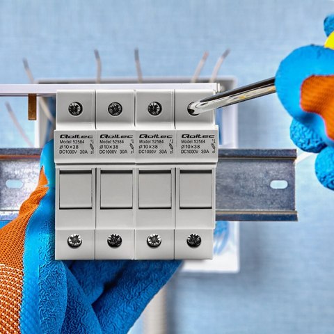 Qoltec Podstawa bezpiecznikowa + bezpiecznik DC |2P |1000V |30A |10x38 |solar Qoltec Podstawa bezpiecznikowa + bezpiecznik DC |2P |1000V |30A |10x38 |solar