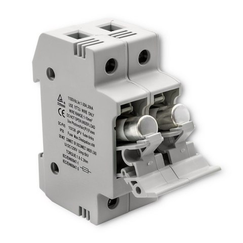 Qoltec Podstawa bezpiecznikowa + bezpiecznik DC | 2P|1000V |20A |10x38 |solar Qoltec Podstawa bezpiecznikowa + bezpiecznik DC | 2P|1000V |20A |10x38 |solar