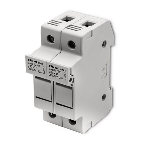 Qoltec Podstawa bezpiecznikowa + bezpiecznik DC | 2P|1000V |20A |10x38 |solar Qoltec Podstawa bezpiecznikowa + bezpiecznik DC | 2P|1000V |20A |10x38 |solar