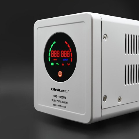 Qoltec Zasilacz awaryjny Pure Sine Wave UPS | 1000VA | 700W | Stała faza | Szary Qoltec Zasilacz awaryjny Pure Sine Wave UPS | 1000VA | 700W | Stała faza | Szary