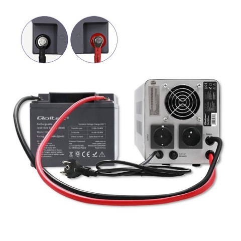 Qoltec Zasilacz awaryjny Pure Sine Wave UPS | 1000VA | 700W | Stała faza | Szary Qoltec Zasilacz awaryjny Pure Sine Wave UPS | 1000VA | 700W | Stała faza | Szary