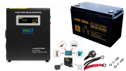 Sinus Pro 800W + Akumulator 100Ah Zestaw Awaryjny