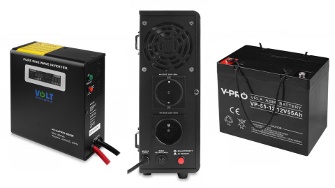 Sinus Pro 800W + Akumulator VPRO 55Ah Zestaw Awaryjny Sinus Pro 800W + Akumulator VPRO 55Ah Zestaw Awaryjny
