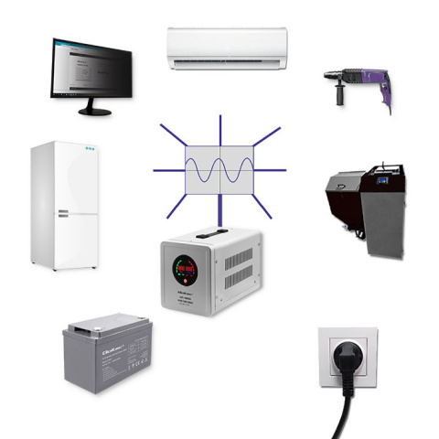 Zasilacz awaryjny Pure Sine Wave UPS | 1000VA | 700W | Stała faza | Szary