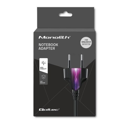 Qoltec Zasilacz do IBM 65W | 20V | 3.52A | 7.9*5.5+pin | +kabel zasilający Qoltec Zasilacz do IBM 65W | 20V | 3.52A | 7.9*5.5+pin | +kabel zasilający