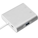 Adapter USB 3.1 typ C męski | VGA żeński + USB 3.0 A żeński + RJ45 żeński (1Gb/s) + PD Adapter USB 3.1 typ C męski | VGA żeński + USB 3.0 A żeński + RJ45 żeński (1Gb/s) + PD