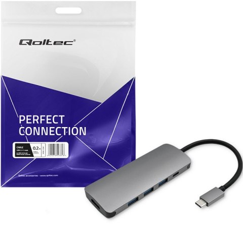 Qoltec Adapter USB 3.1 C męski / 3x USB 3.0 żeńskie | USB typ C żeński |HDMI żeńskie Qoltec Adapter USB 3.1 C męski / 3x USB 3.0 żeńskie | USB typ C żeński |HDMI żeńskie