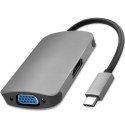 Qoltec Adapter USB 3.1 C męski / HDMI żeński | VGA żeńskie Qoltec Adapter USB 3.1 C męski / HDMI żeński | VGA żeńskie