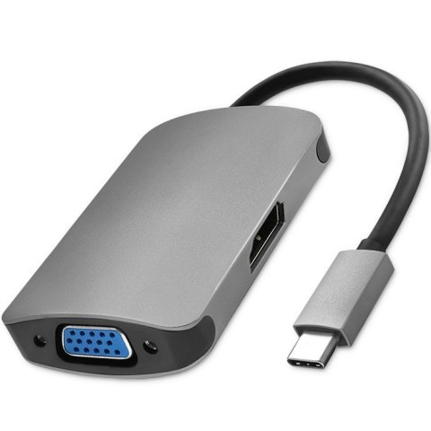 Qoltec Adapter USB 3.1 C męski / HDMI żeński | VGA żeńskie Qoltec Adapter USB 3.1 C męski / HDMI żeński | VGA żeńskie