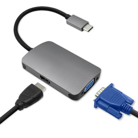 Qoltec Adapter USB 3.1 C męski / HDMI żeński | VGA żeńskie Qoltec Adapter USB 3.1 C męski / HDMI żeński | VGA żeńskie