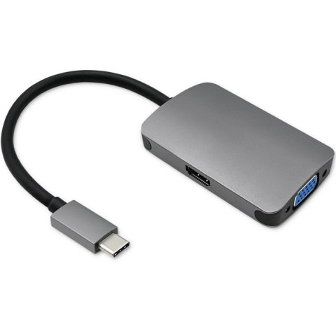 Qoltec Adapter USB 3.1 C męski / HDMI żeński | VGA żeńskie Qoltec Adapter USB 3.1 C męski / HDMI żeński | VGA żeńskie