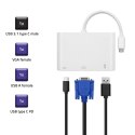 Qoltec Adapter USB 3.1 Typ C męski | VGA żeński + USB 3.0 A żeński + USB 3.1 Typ C żeński PD | 0.19m Qoltec Adapter USB 3.1 Typ C męski | VGA żeński + USB 3.0 A żeński + USB 3.1 Typ C żeński PD | 0.19m