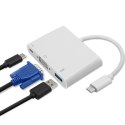 Qoltec Adapter USB 3.1 Typ C męski | VGA żeński + USB 3.0 A żeński + USB 3.1 Typ C żeński PD | 0.19m Qoltec Adapter USB 3.1 Typ C męski | VGA żeński + USB 3.0 A żeński + USB 3.1 Typ C żeński PD | 0.19m
