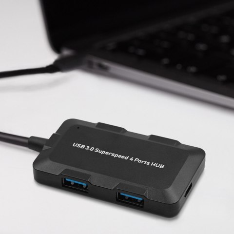 Qoltec Hub USB 3.1 typ C męski | 4x USB 3.0 A żeński | 0.2m Qoltec Hub USB 3.1 typ C męski | 4x USB 3.0 A żeński | 0.2m
