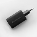 Qoltec Ładowarka sieciowa 65W GaN ULTRA | 5-20V | 2.25-3.25A | 1xUSB typ C PD | 1x USB | Czarna
