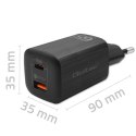 Qoltec Ładowarka sieciowa 65W GaN ULTRA | 5-20V | 2.25-3.25A | 1xUSB typ C PD | 1x USB | Czarna