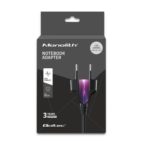 Qoltec Zasilacz do Lenovo 65W | 20V | 3.25A | YogaProPlug | +kabel zasilający Qoltec Zasilacz do Lenovo 65W | 20V | 3.25A | YogaProPlug | +kabel zasilający