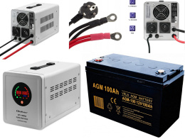 UPS Zasilacz awaryjny Pure sine Wave 1000VA+ Akumulator 100Ah