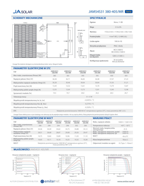 Panel fotowoltaiczny 400W JA Solar, cały czarny, monokrystaliczny Panel fotowoltaiczny 400W JA Solar, cały czarny, monokrystaliczny