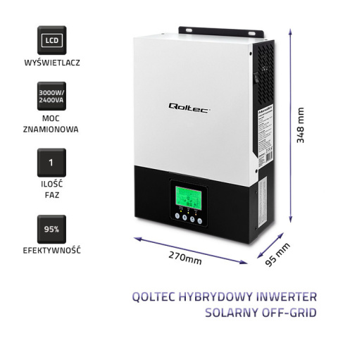 Zestaw solarny Off-Grid 2,4KW/3KVA + Panele 4x545W+2x110Ah GEL Zestaw solarny Off-Grid 2,4KW/3KVA + Panele 4x545W+2x110Ah GEL