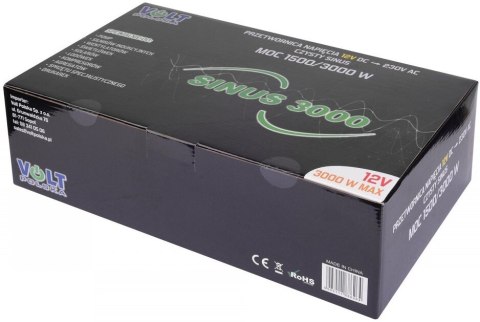 Przetwornica napiecia VOLT Sinus 3000 12V/230V 1500W/3000W Czysty Sinus Przetwornica napiecia VOLT Sinus 3000 12V/230V 1500W/3000W Czysty Sinus