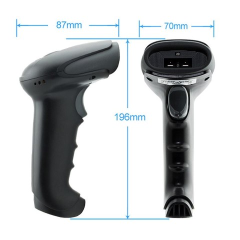 Qoltec Bezprzewodowy czytnik kodów 1D | 2D | Czarny Qoltec Bezprzewodowy czytnik kodów 1D | 2D | Czarny