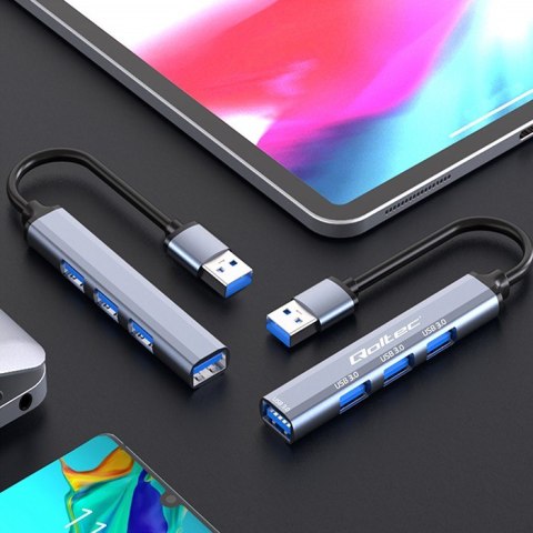 Qoltec Hub Adapter USB 3.0 4w1| 4x USB 3.0