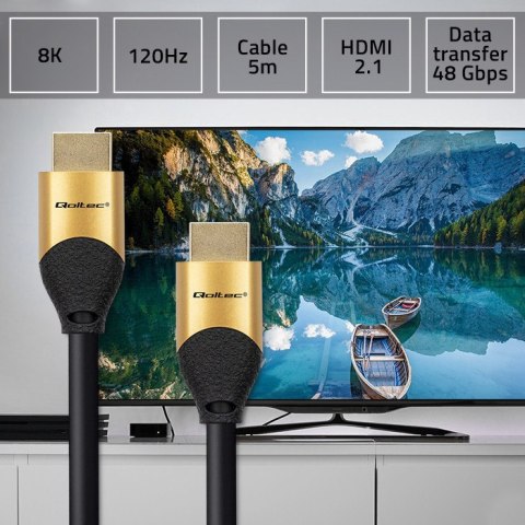Qoltec Kabel HDMI v2.1 Ultra high speed 8K | 60Hz | 5m