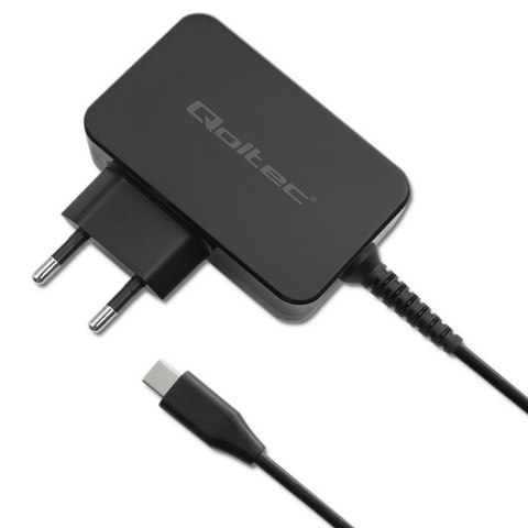 Qoltec Ładowarka GaN POWER PRO | 30W | 5-20V | 1.5-3A | 1xUSB typ C | Czarna