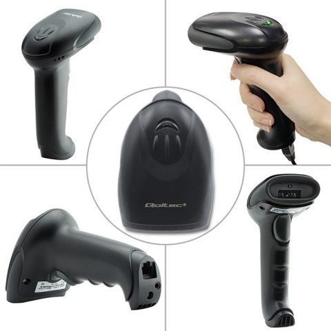 Qoltec Laserowy czytnik kodów kreskowych 1D | CCD | USB | Czarny Qoltec Laserowy czytnik kodów kreskowych 1D | CCD | USB | Czarny