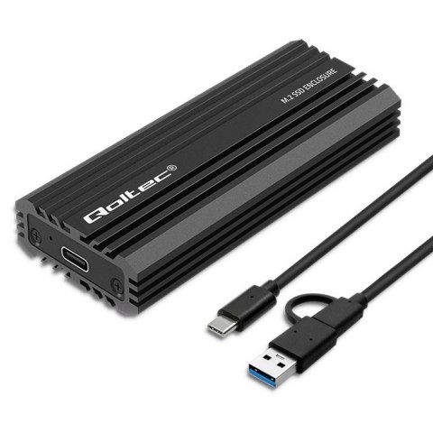 Qoltec Obudowa | kieszeń NV2270 na dysk M.2 SSD SATA | NGFF | PCIe | USB-C