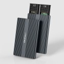 Qoltec Obudowa | kieszeń na dysk M.2 SSD SATA | NVME | DUAL |USB-C