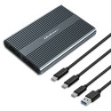 Qoltec Obudowa | kieszeń na dysk M.2 SSD SATA | NVME | DUAL |USB-C
