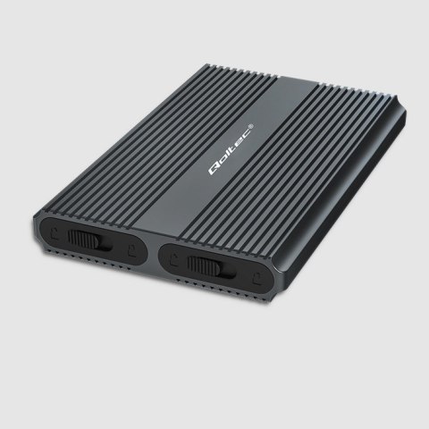 Qoltec Obudowa | kieszeń na dysk M.2 SSD SATA | NVME | DUAL |USB-C