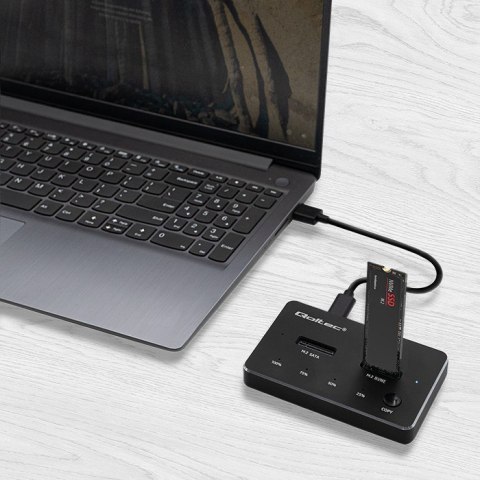 Qoltec Stacja dokująca dysków 2x M.2 NVME SATA SSD | USB-C