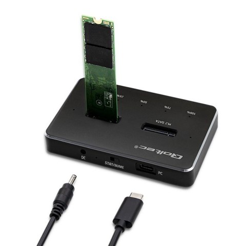 Qoltec Stacja dokująca dysków 2x M.2 NVME SATA SSD | USB-C
