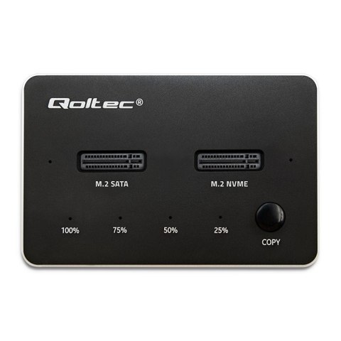 Qoltec Stacja dokująca dysków 2x M.2 NVME SATA SSD | USB-C