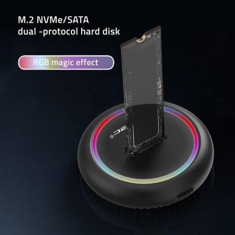 Qoltec Stacja dokująca dysków SSD M.2 SATA | NVME | USB-C