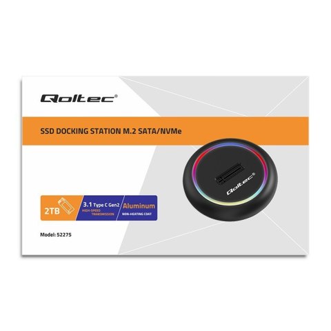 Qoltec Stacja dokująca dysków SSD M.2 SATA | NVME | USB-C