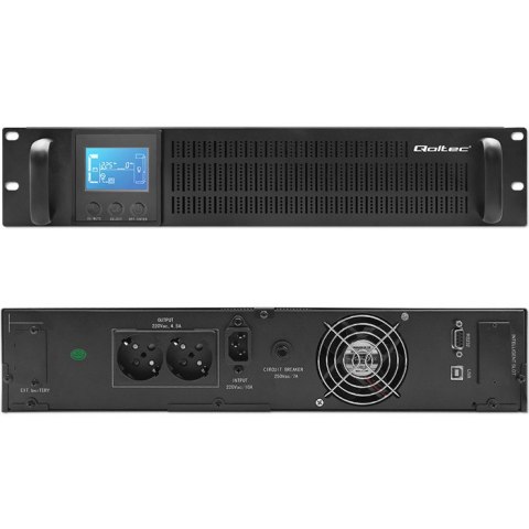 Qoltec Zasilacz awaryjny UPS RACK | 1KVA | 800 W | LCD Qoltec Zasilacz awaryjny UPS RACK | 1KVA | 800 W | LCD
