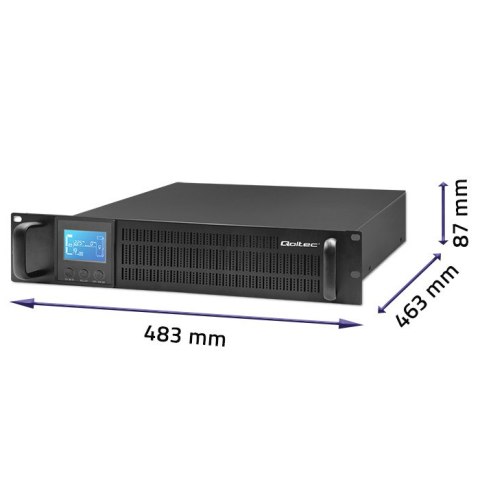 Qoltec Zasilacz awaryjny UPS RACK | 1KVA | 800 W | LCD Qoltec Zasilacz awaryjny UPS RACK | 1KVA | 800 W | LCD