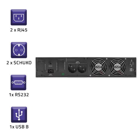 Qoltec Zasilacz awaryjny UPS RACK | 3KVA | 2400 W | LCD Qoltec Zasilacz awaryjny UPS RACK | 3KVA | 2400 W | LCD