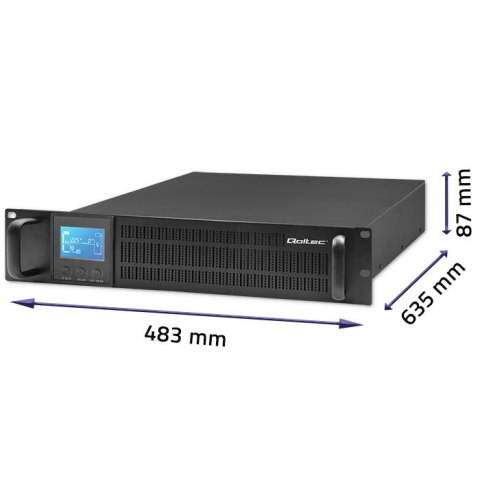 Qoltec Zasilacz awaryjny UPS RACK | 3KVA | 2400 W | LCD Qoltec Zasilacz awaryjny UPS RACK | 3KVA | 2400 W | LCD