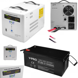 Sinus Pro 2000E + akumulator 200Ah Zestaw awaryjnego zasilania