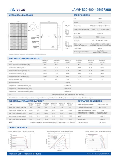 Panel fotowoltaiczny 415W JA Solar Deep Blue 3.0 monokrystaliczny