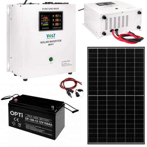 Zestaw Solarny Sinus Pro 1500S Panel 415W Akumulator 100Ah Zestaw Solarny Sinus Pro 1500S Panel 415W Akumulator 100Ah