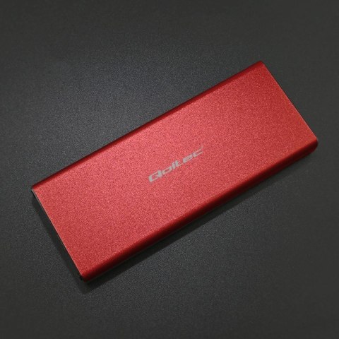 Qoltec Aluminiowa Obudowa | Kieszeń na dysk M.2 SSD | SATA | NGFF | USB 3.0 | Super speed | 2TB | Czerwony