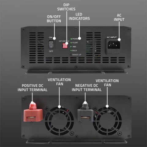 Qoltec Inteligentna profesjonalna ładowarka Monolith do akum. LiFePO4 AGM GEL SLA | 50A | 12V Qoltec Inteligentna profesjonalna ładowarka Monolith do akum. LiFePO4 AGM GEL SLA | 50A | 12V