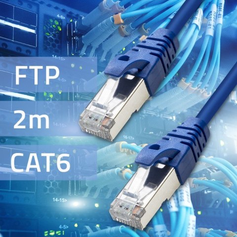 Qoltec Kabel Patchcord FTP | CAT6 | 2 x RJ-45 | 2m | High speed | Gold